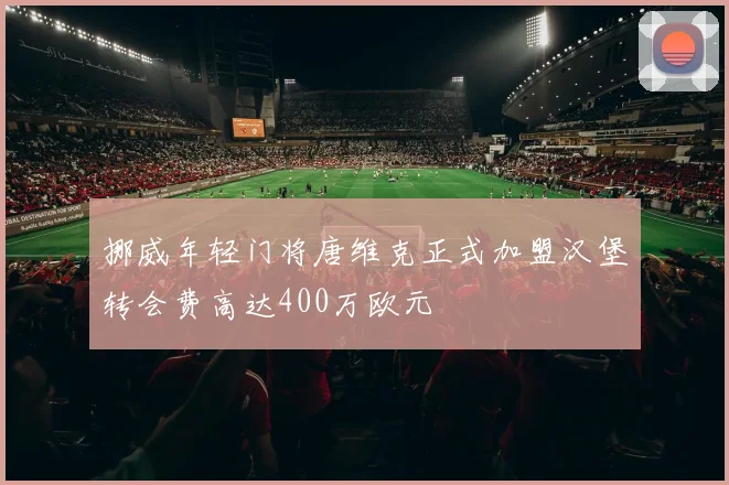 挪威年轻门将唐维克正式加盟汉堡转会费高达400万欧元